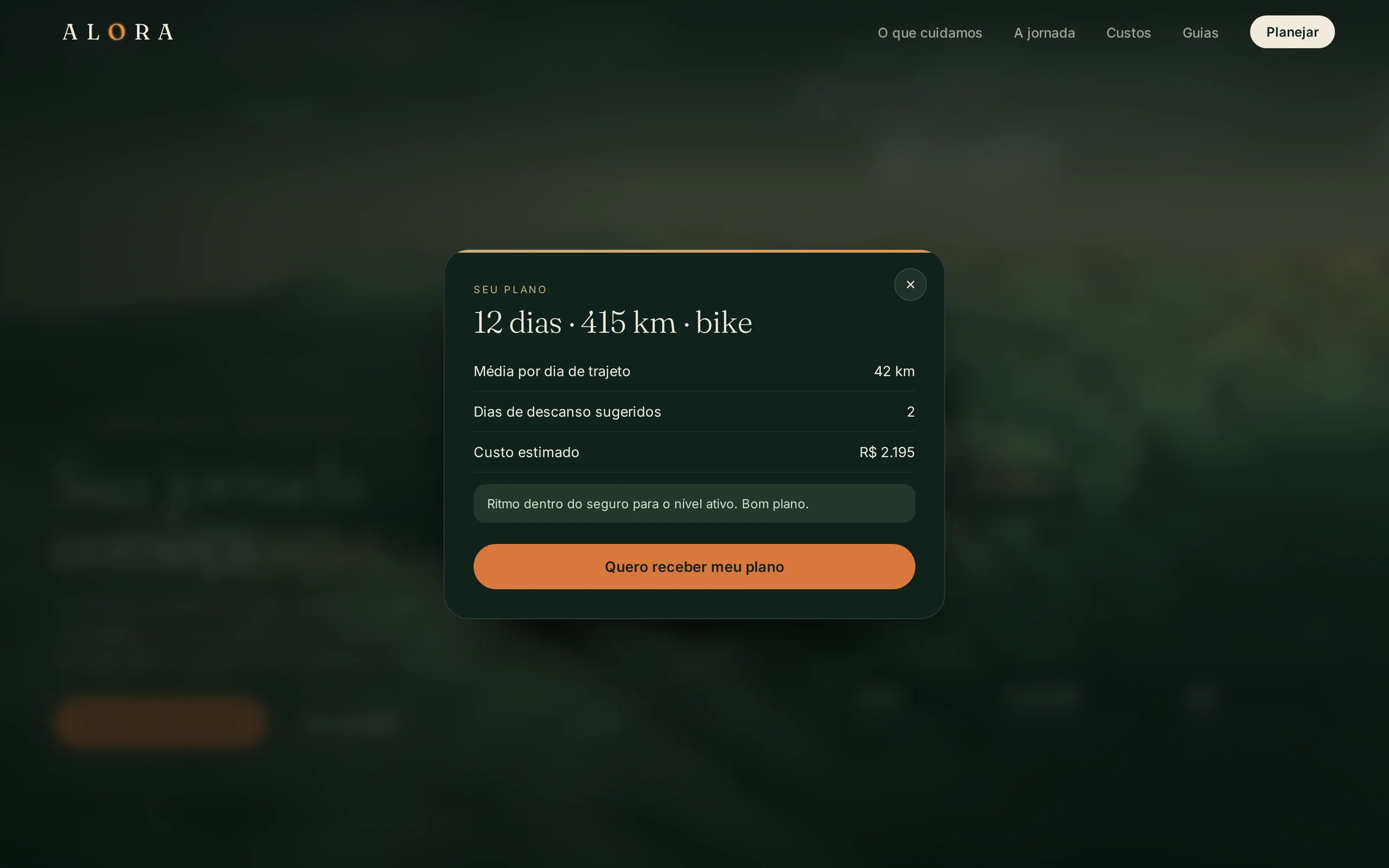 Onboarding: plano final gerado