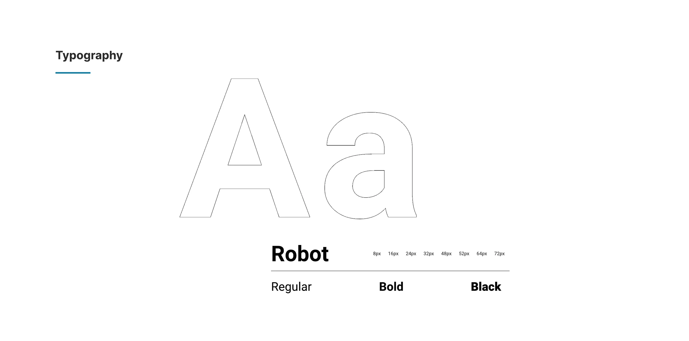 Tipografia Roboto e escala de tamanhos